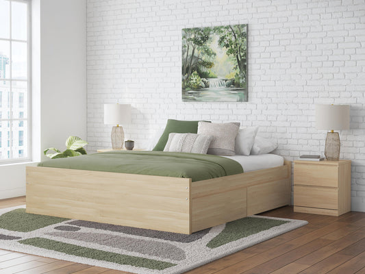 Ashley Express - Cama con plataforma Onita con 2 espacios de almacenamiento laterales