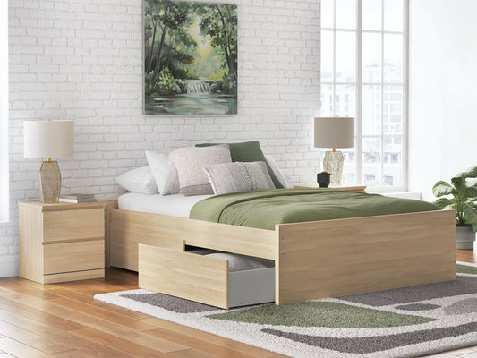 Ashley Express - Cama con plataforma Onita con 2 espacios de almacenamiento laterales