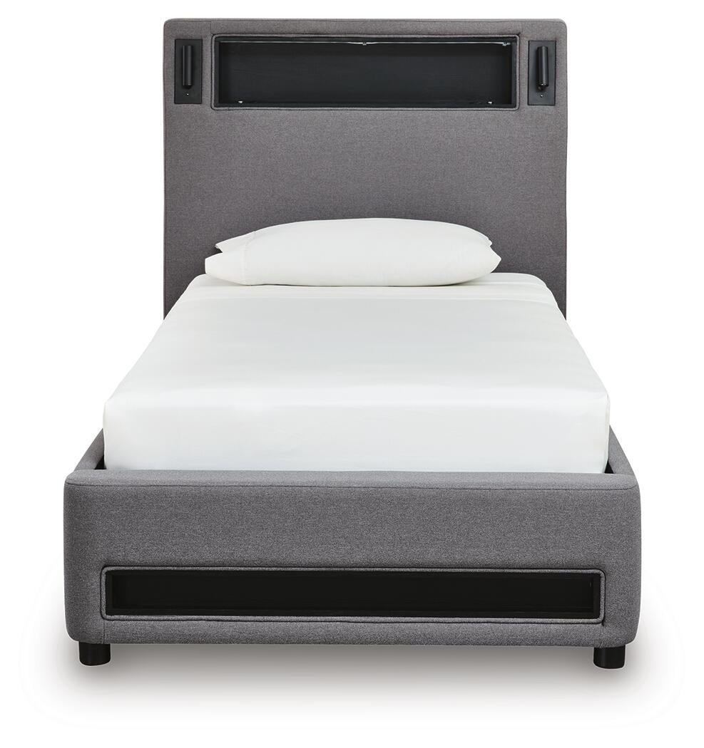 Ashley Express - Verishaw  Upholstered Bed With Wireless Audio
