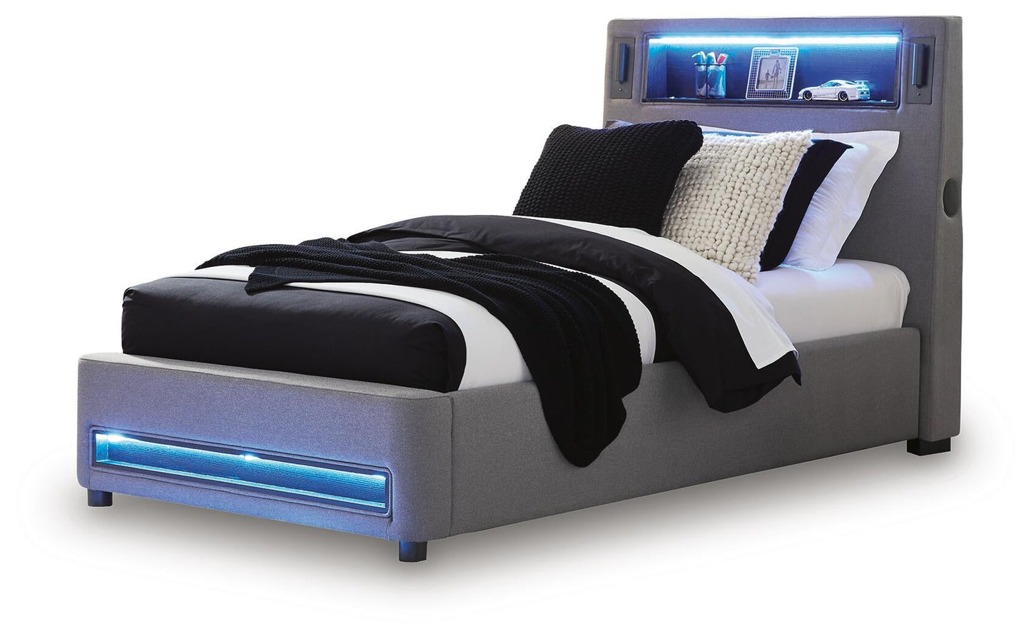 Ashley Express - Verishaw  Upholstered Bed With Wireless Audio