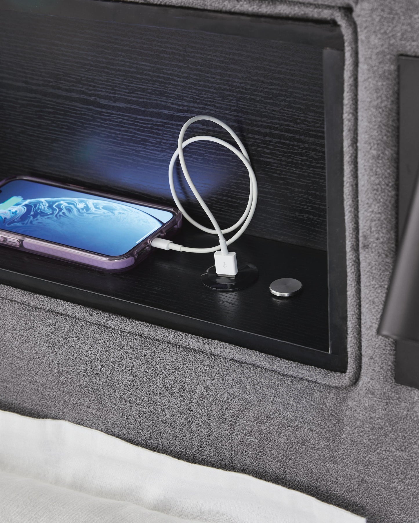 Ashley Express - Verishaw  Upholstered Bed With Wireless Audio