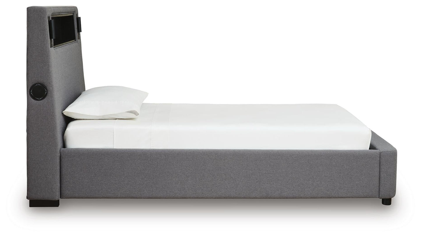 Ashley Express - Verishaw  Upholstered Bed With Wireless Audio