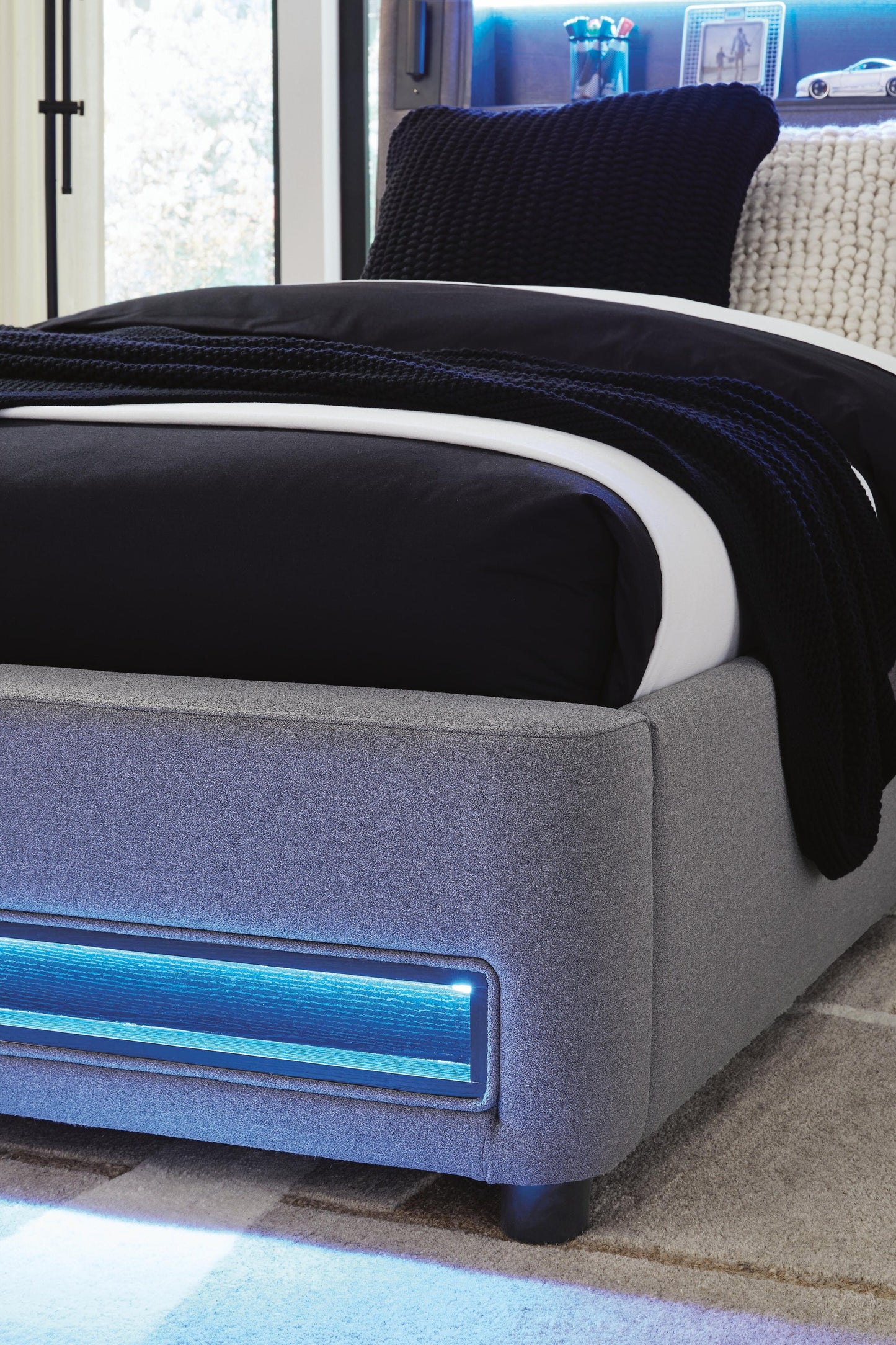 Ashley Express - Verishaw  Upholstered Bed With Wireless Audio
