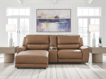 Seccional reclinable eléctrico de 3 piezas DeepWakes con chaise longue