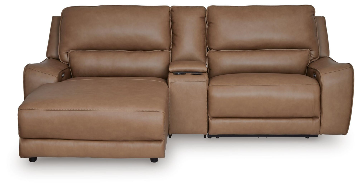 Seccional reclinable eléctrico de 3 piezas DeepWakes con chaise longue
