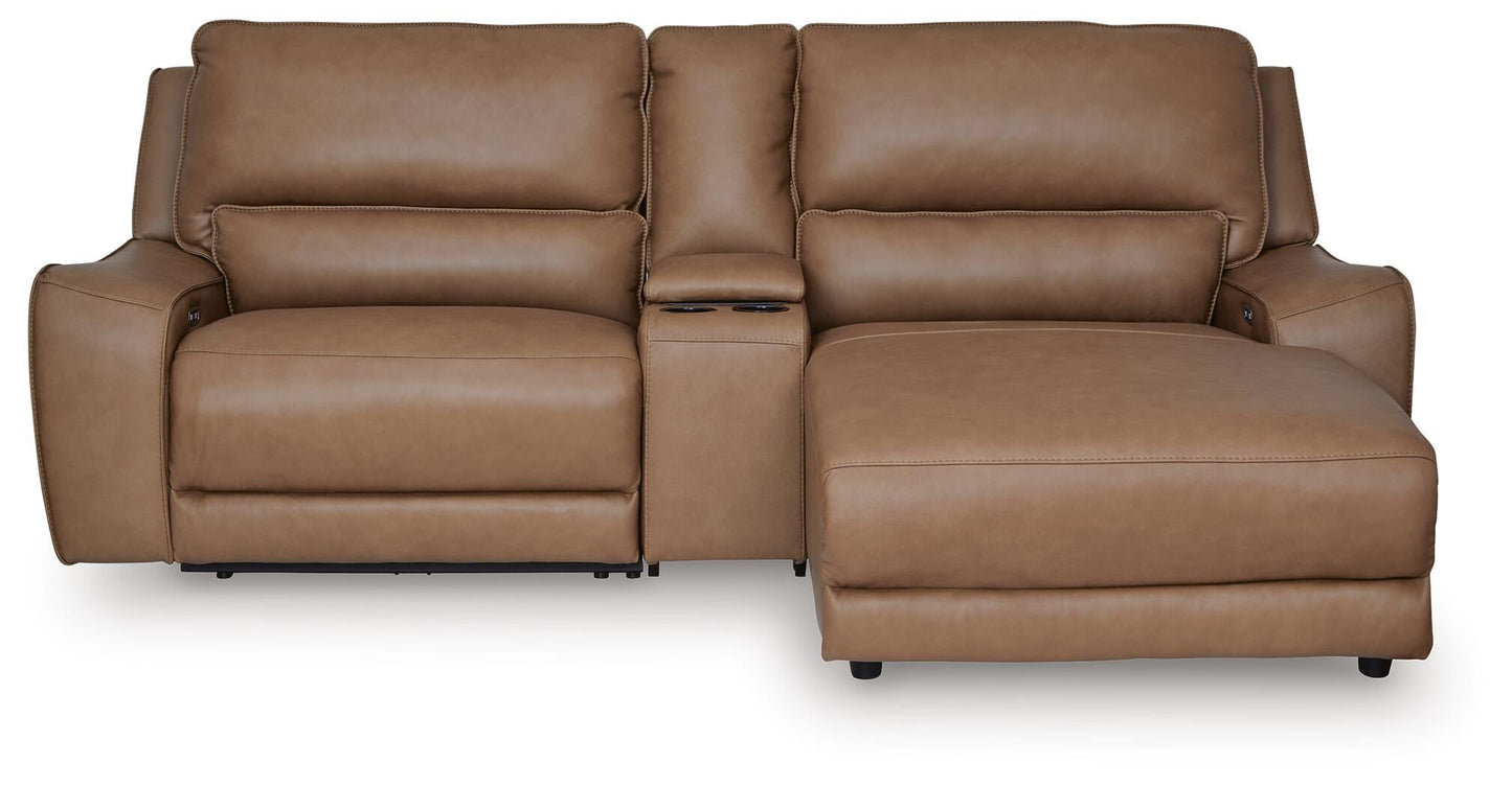 Seccional reclinable eléctrico de 3 piezas DeepWakes con chaise longue