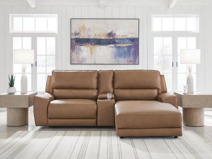 Seccional reclinable eléctrico de 3 piezas DeepWakes con chaise longue
