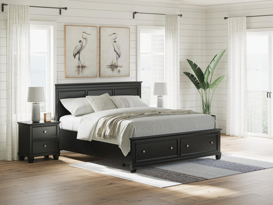 Cama con paneles de almacenamiento Lanolee California