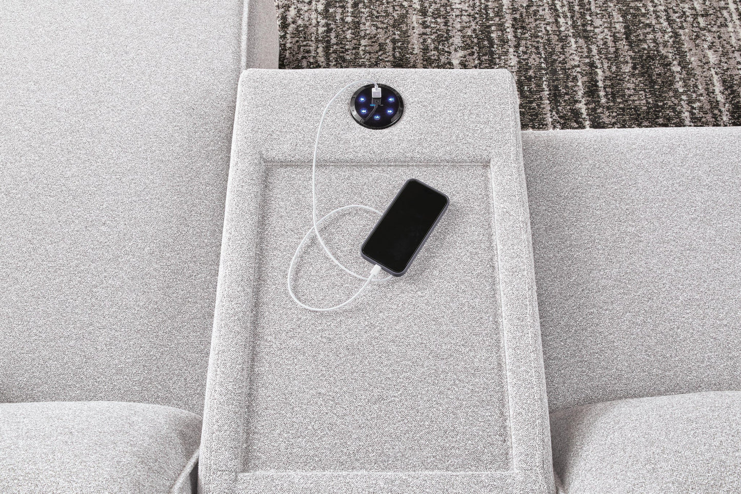 Modular seccional reclinable Modmax II de 6 piezas con chaise y consola de audio