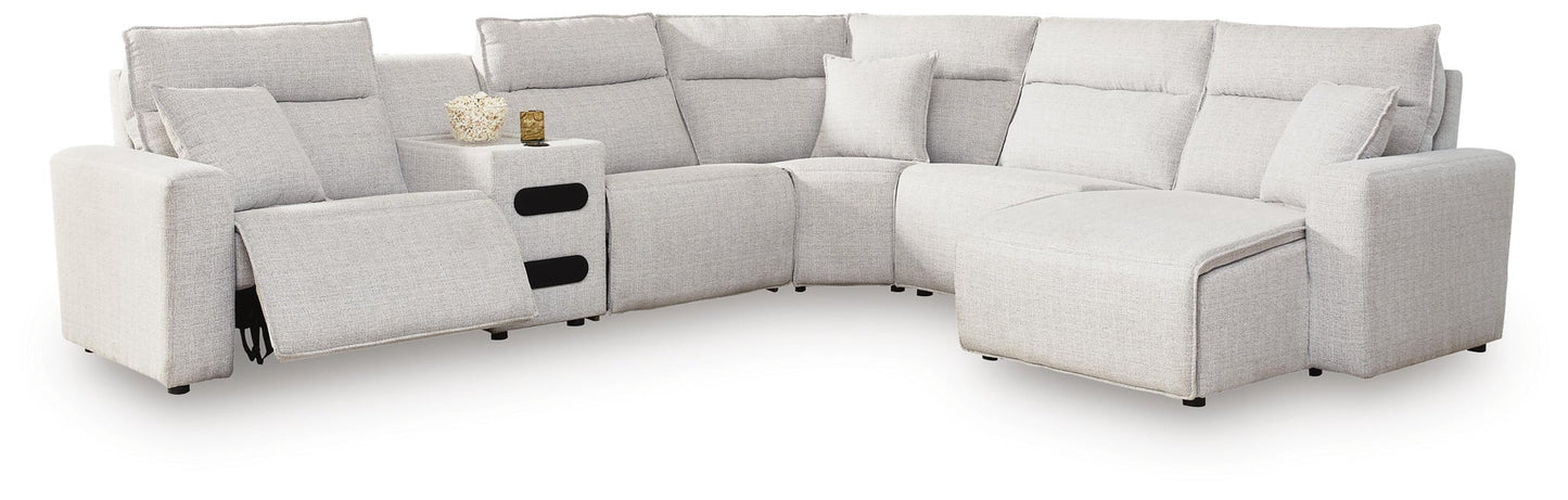 Modular seccional reclinable Modmax II de 6 piezas con chaise y consola de audio