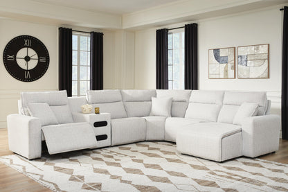Modular seccional reclinable Modmax II de 6 piezas con chaise y consola de audio