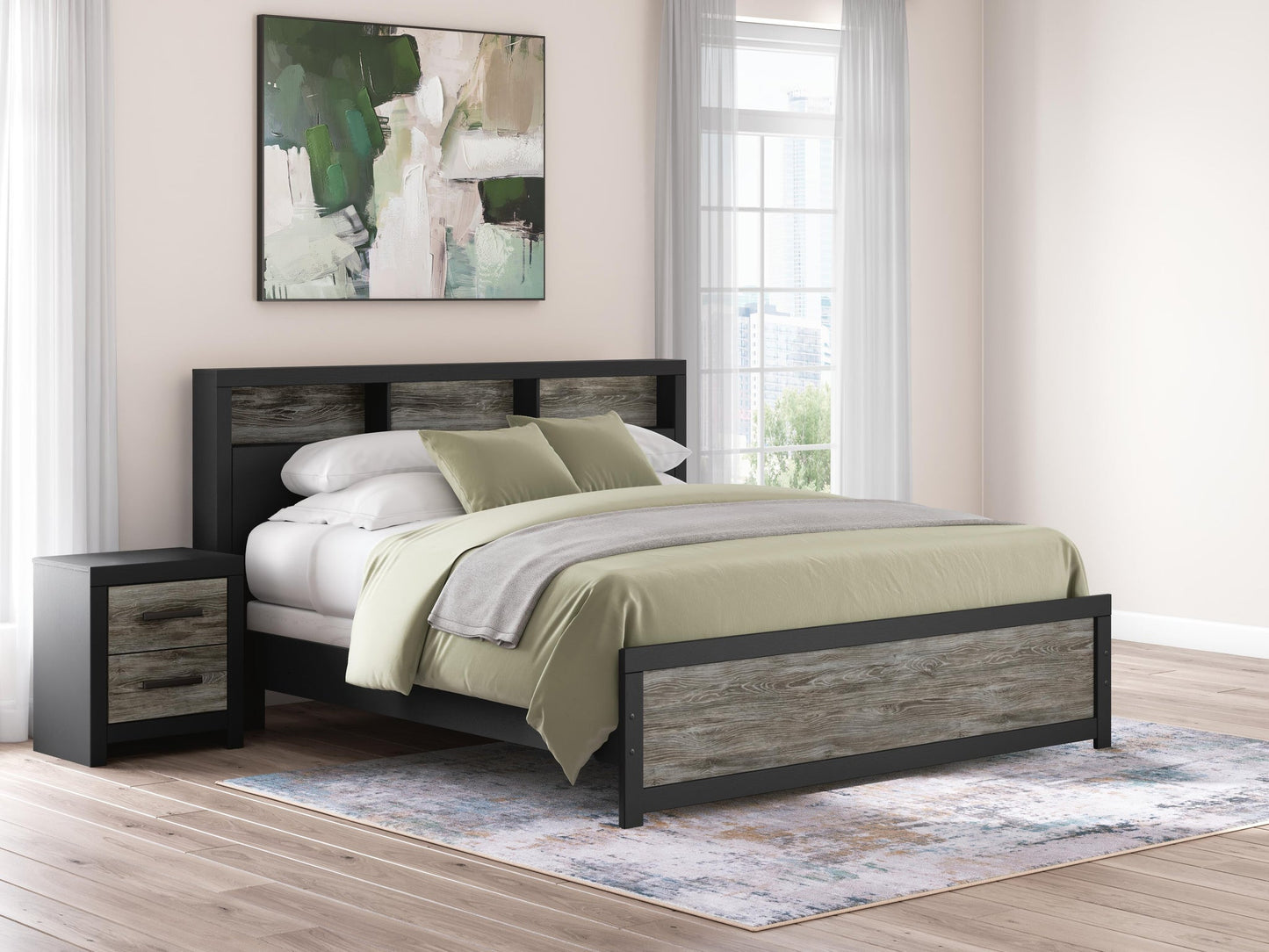 Broachmyn  Bookcase Panel Bed