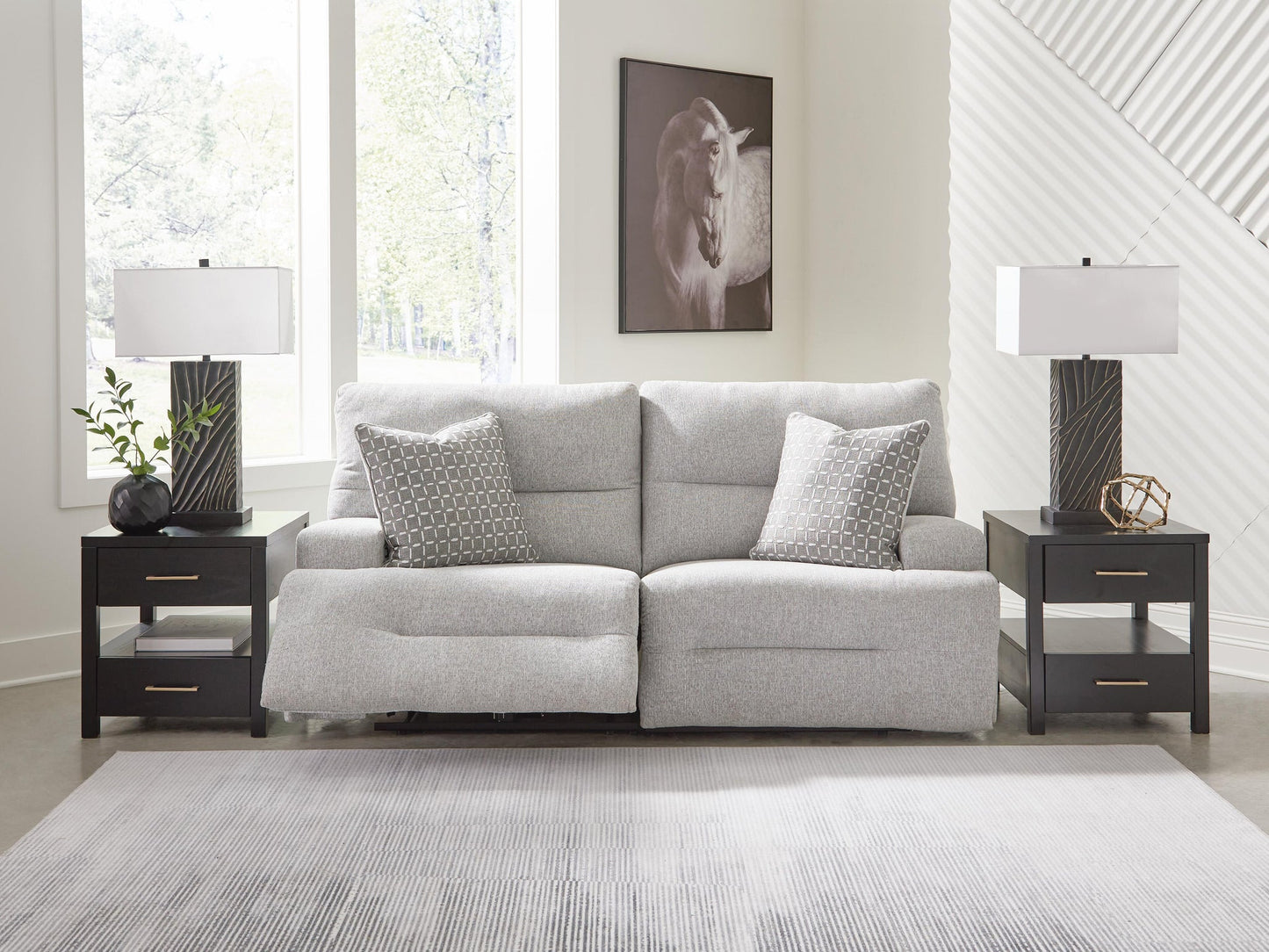 Sofá seccional reclinable eléctrico de 7 piezas Acklen Place con consola de almacenamiento