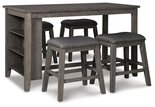 Ashley Express - Mesa de comedor a altura de mostrador Caitbrook y 4 taburetes de bar