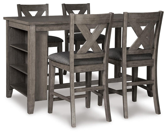 Ashley Express - Mesa de comedor a altura de mostrador Caitbrook y 4 taburetes de bar