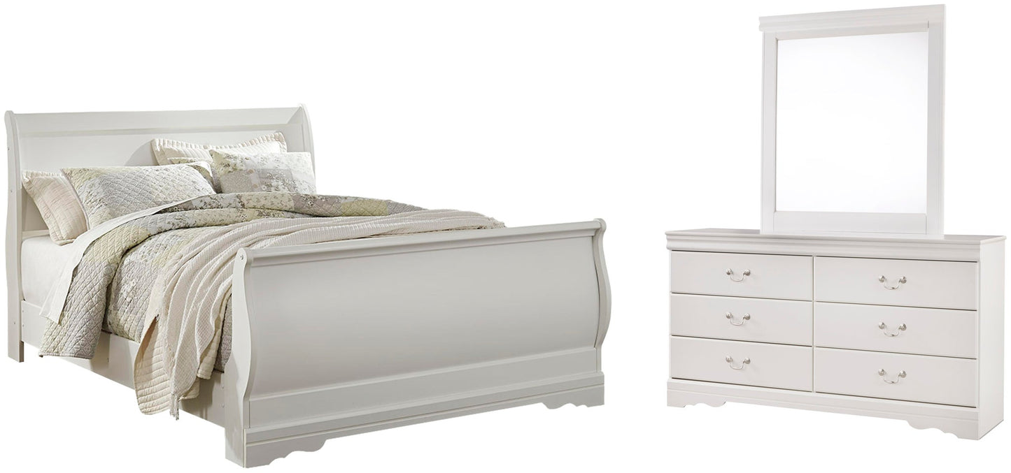 Cama trineo Anarasia con tocador con espejo