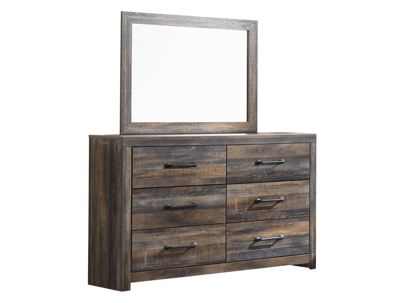 Drystan  Panel Headboard Bed With Mirrored Dresser