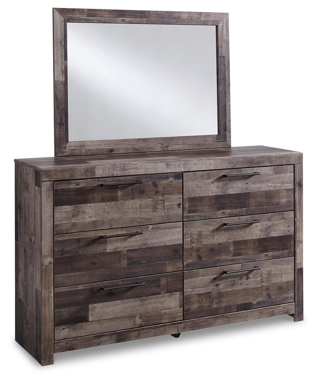 Derekson / Panel Headboard Bed With Mirrored Dresser