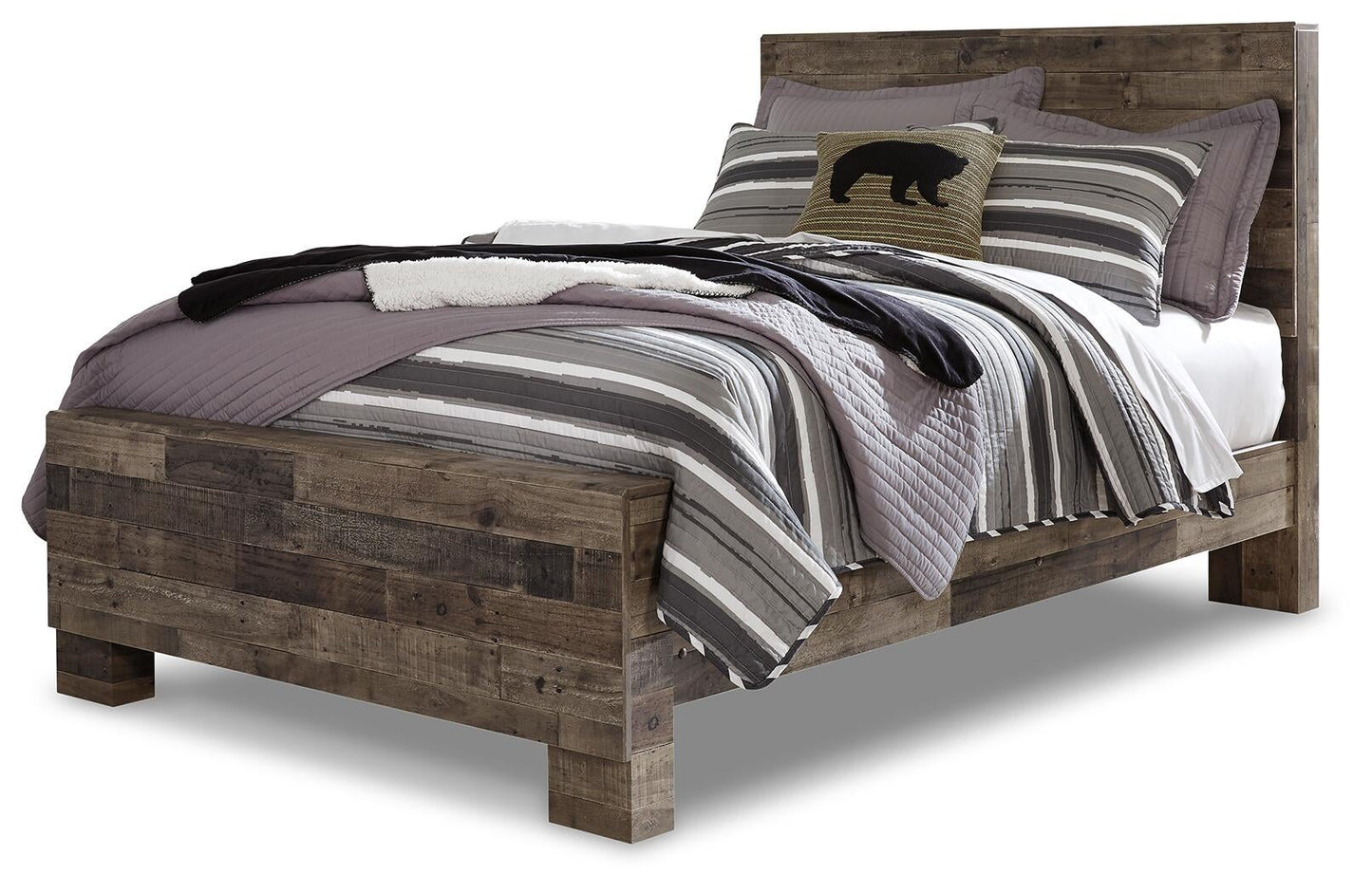 Derekson  Panel Bed With Mirrored Dresser