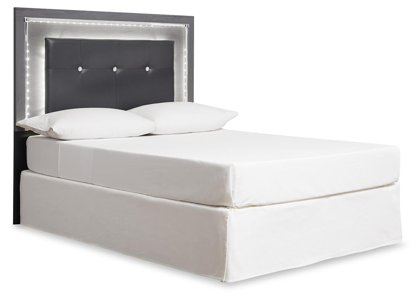 Lodanna / Upholstered Panel Headboard Bed With Mirrored Dresser