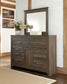 Juararo /California King Panel Headboard Bed With Mirrored Dresser, Chest And Nightstand