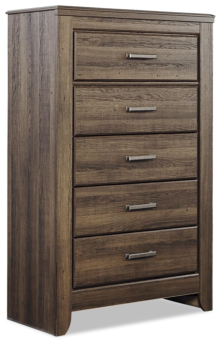 Juararo /California King Panel Headboard Bed With Mirrored Dresser, Chest And Nightstand