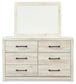 Cambeck  Panel Bed With Mirrored Dresser