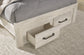 Cambeck  Panel Bed With 4 Storage Drawers With Mirrored Dresser, Chest And Nightstand