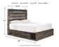 Drystan  Panel Bed With 2 Storage Drawers With Mirrored Dresser