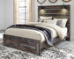 Drystan  Panel Bed With 2 Storage Drawers With Mirrored Dresser