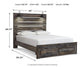 Drystan  Panel Bed With 2 Storage Drawers With Mirrored Dresser