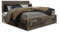 Derekson  Panel Bed With 6 Storage Drawers With Mirrored Dresser
