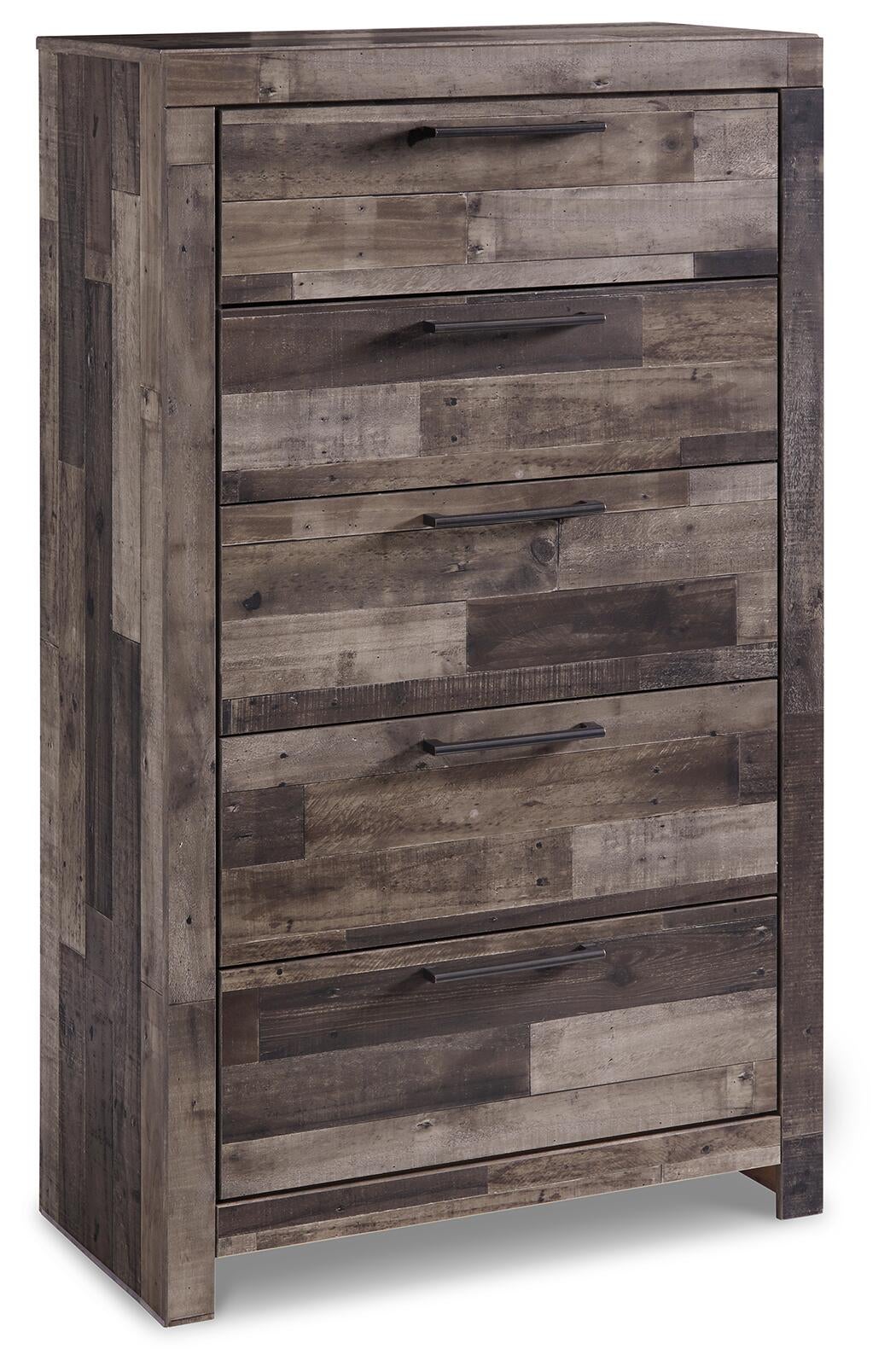 Derekson  Panel Headboard Bed With Mirrored Dresser, Chest And Nightstand