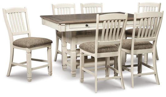 Mesa de comedor a la altura de la encimera y 6 taburetes Bolanburg