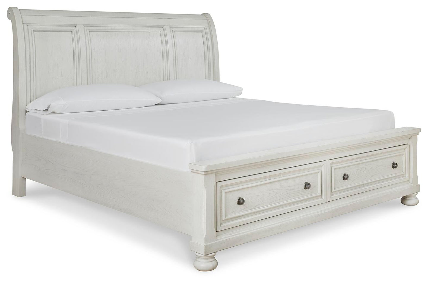 Robbinsdale California  Sleigh Bed With Storage With Mirrored Dresser, Chest And Nightstand