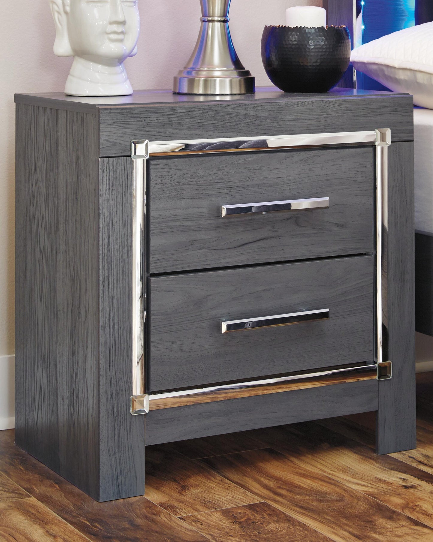 Lodanna  Panel Bed With 2 Storage Drawers, Dresser, Mirror And Nightstand