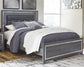 Cama con panel Lodanna con tocador con espejo y mesita de noche