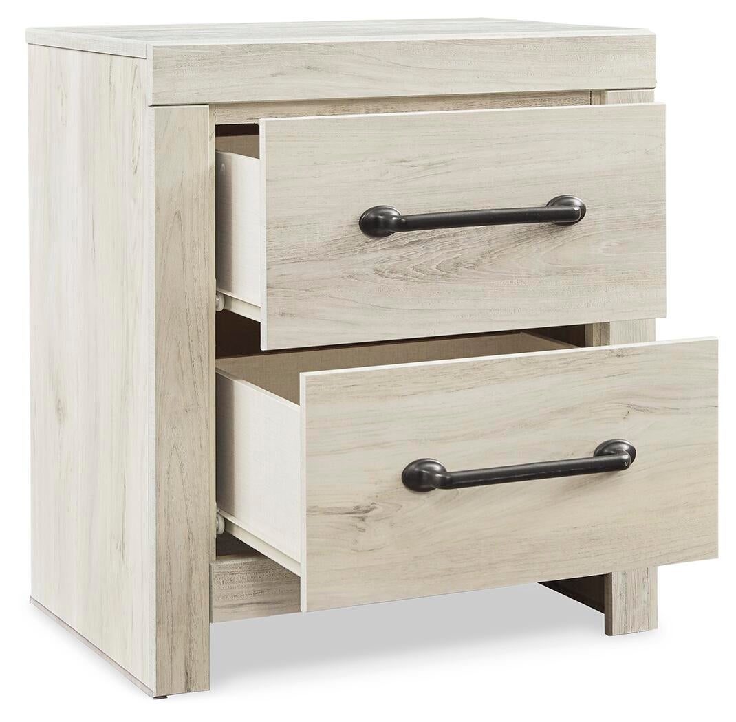 Cambeck  Panel Bed With 2 Storage Drawers With Mirrored Dresser And Nightstand