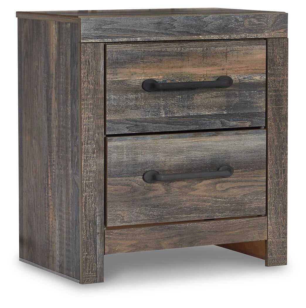 Drystan  Panel Bed With 2 Storage Drawers With Mirrored Dresser And Nightstand