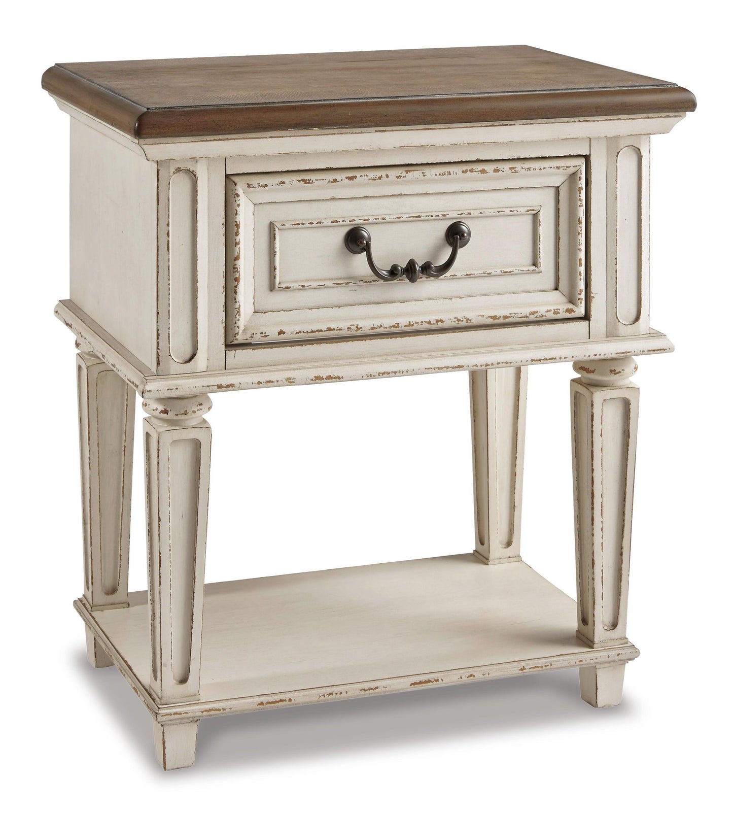 Realyn  Panel Bed With Mirrored Dresser, Chest And Nightstand
