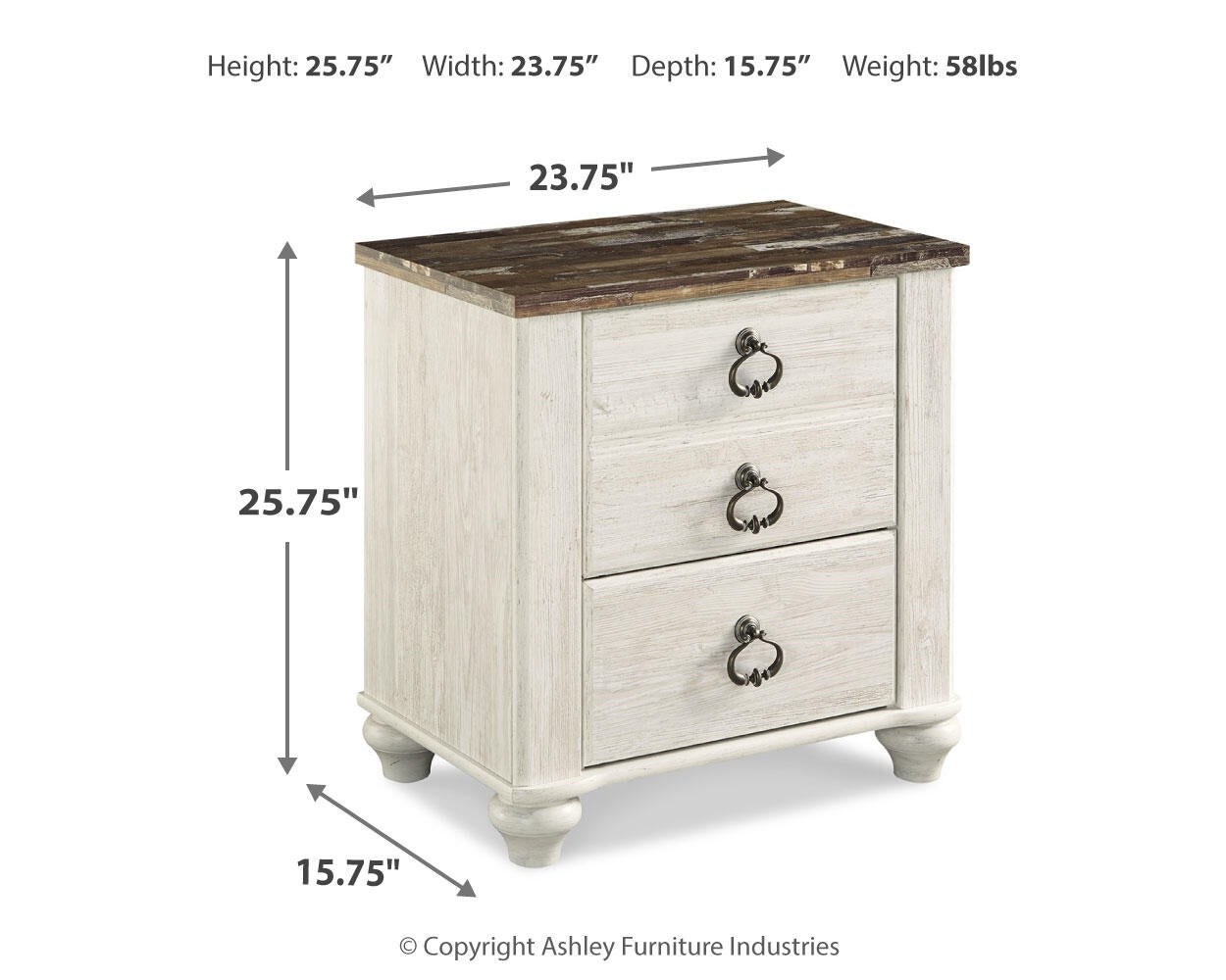 Willowton  Sleigh Bed With Mirrored Dresser And Nightstand