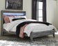 Cama con paneles, tocador con espejo y mesita de noche Baystorm