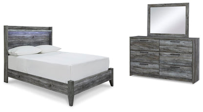 Cama de paneles Baystorm con cómoda con espejo
