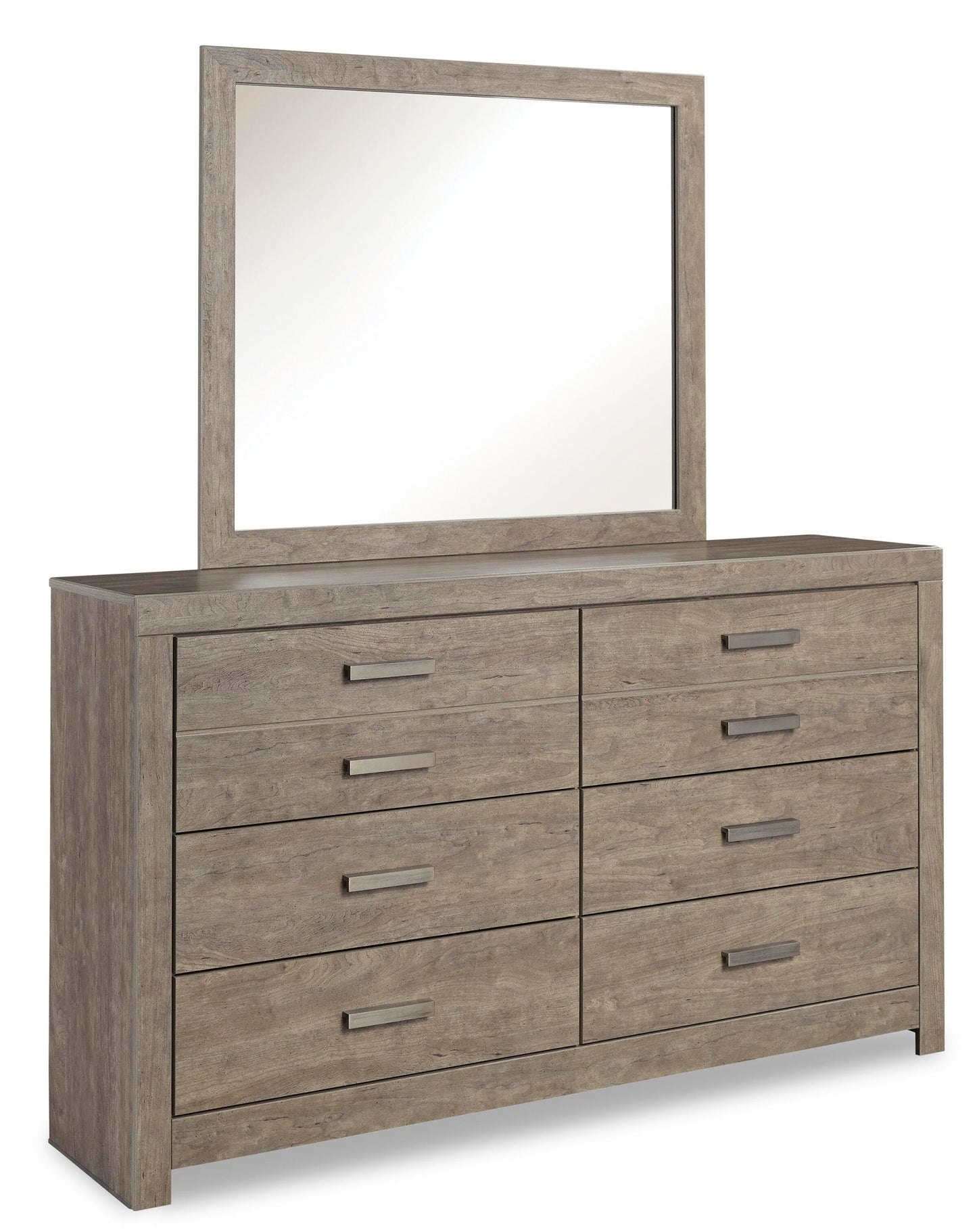 Cama con paneles y cómoda con espejo Culverbach