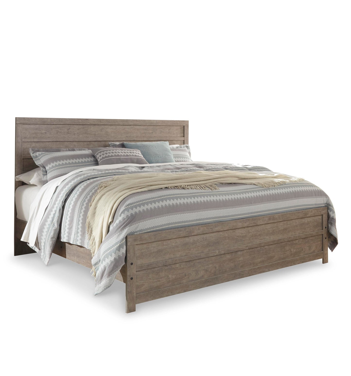 Cama con paneles y cómoda con espejo Culverbach