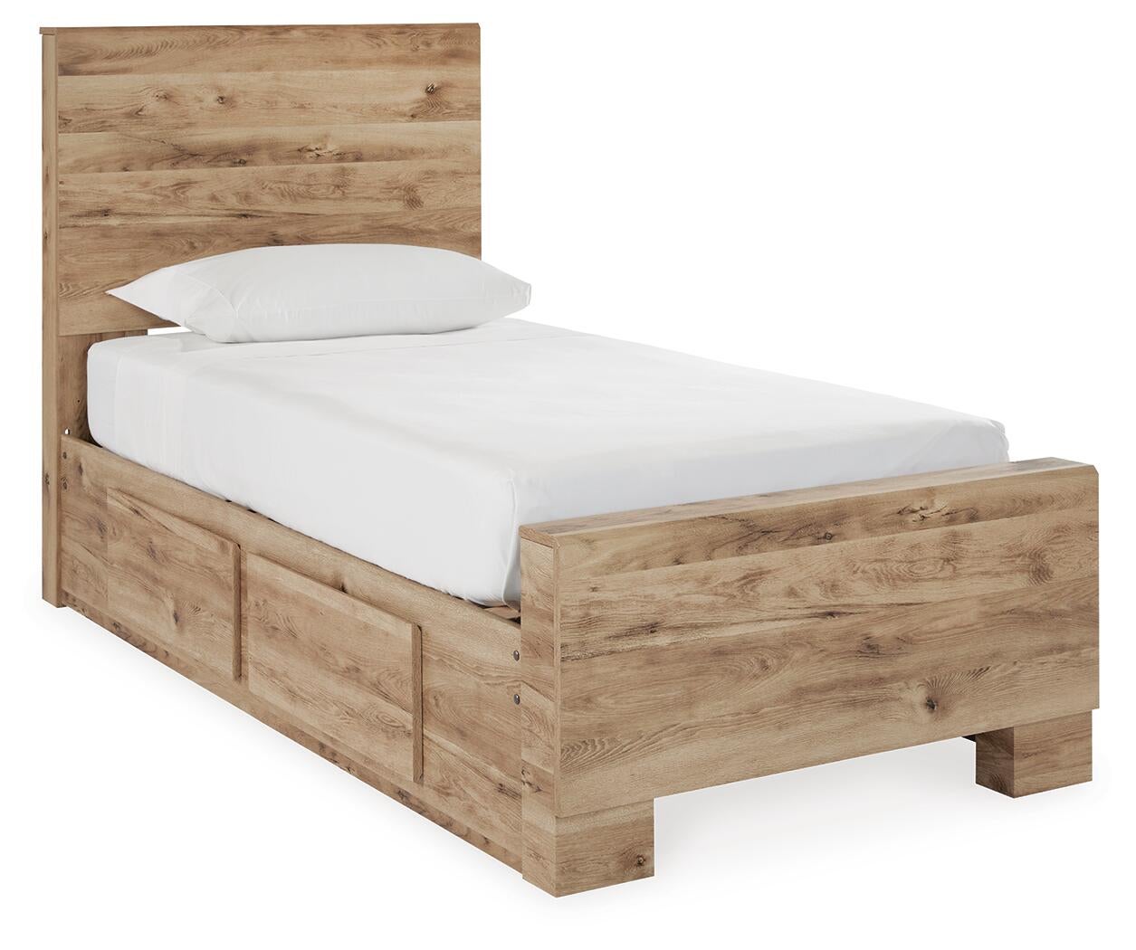 Hyanna  Panel Bed With 1 Side Storage, Dresser, Mirror, Chest And Nightstand