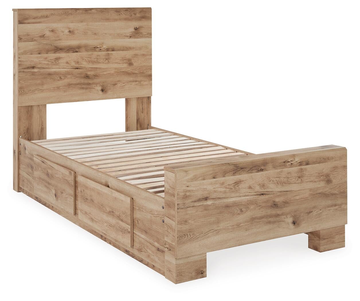Hyanna  Panel Bed With 1 Side Storage, Dresser, Mirror, Chest And Nightstand