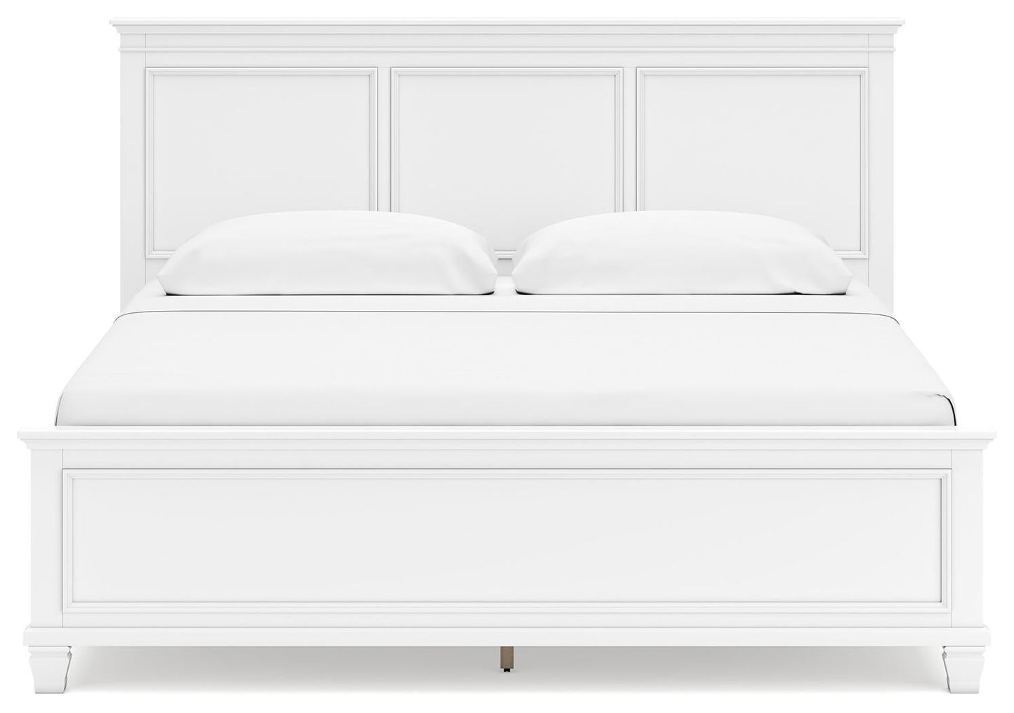 Cama con paneles y cómoda con espejo Fortman
