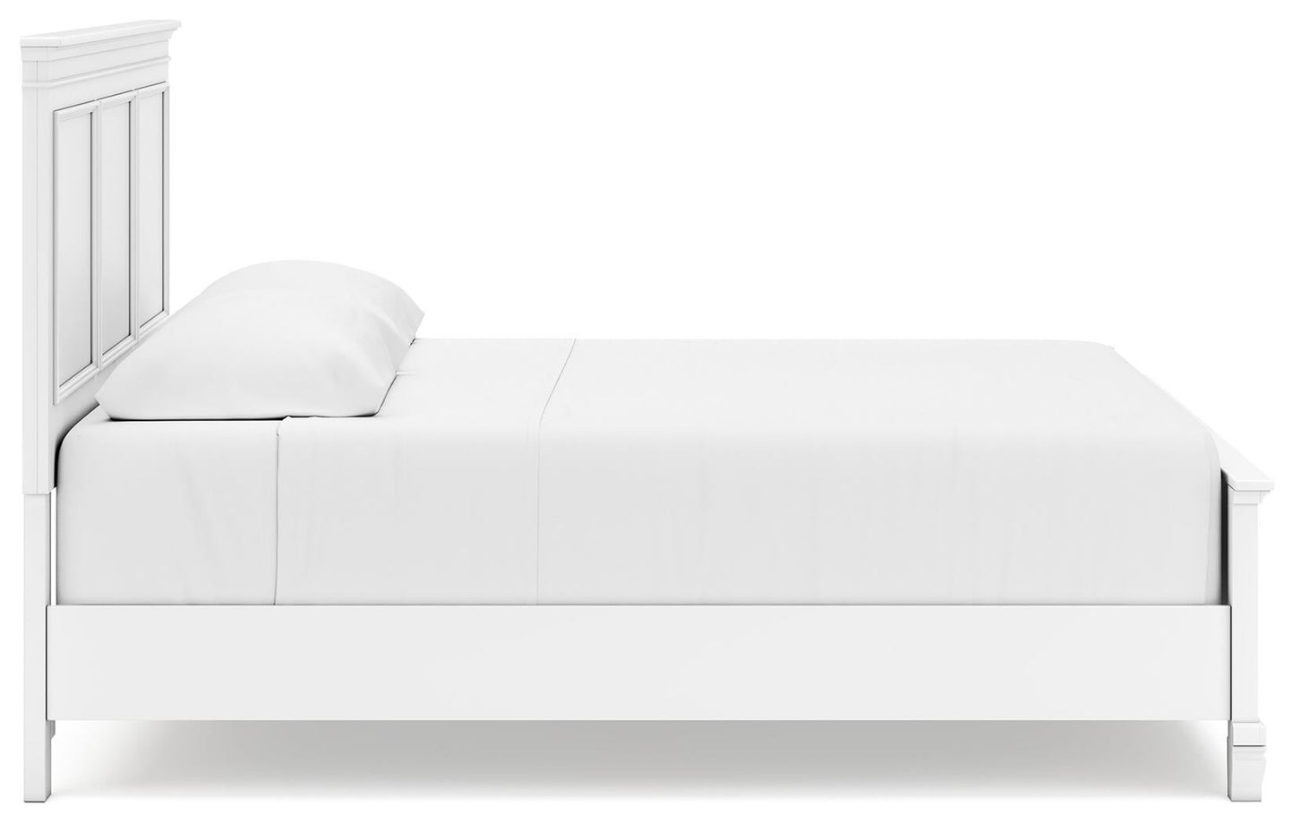Cama con paneles y cómoda con espejo Fortman