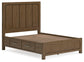 Cama con paneles Cabalynn con almacenamiento y cómoda con espejo